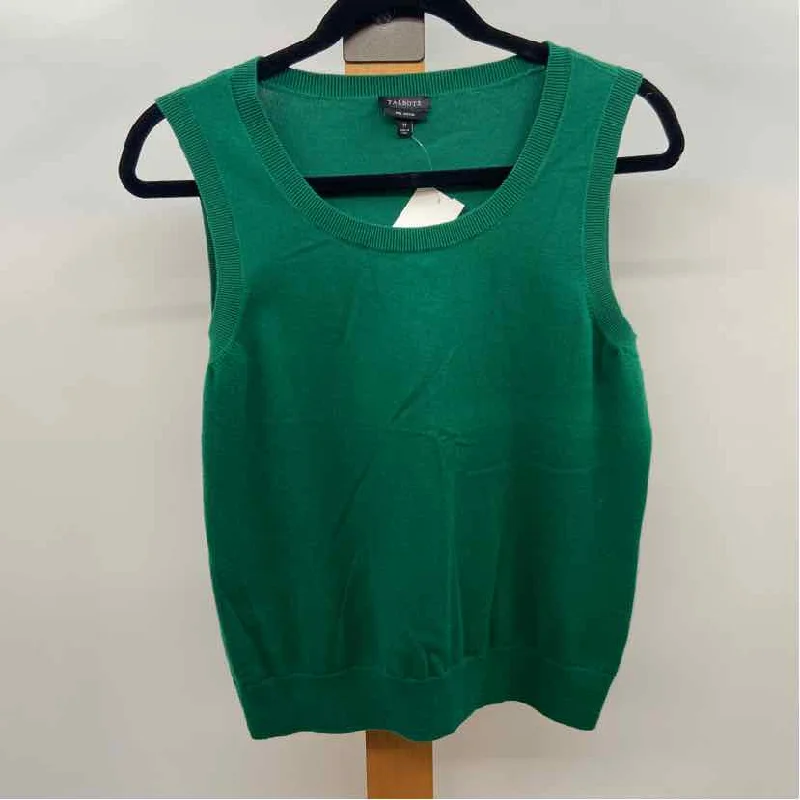 Premium Quality Garments Talbots Women's Size M Green Solid Vest