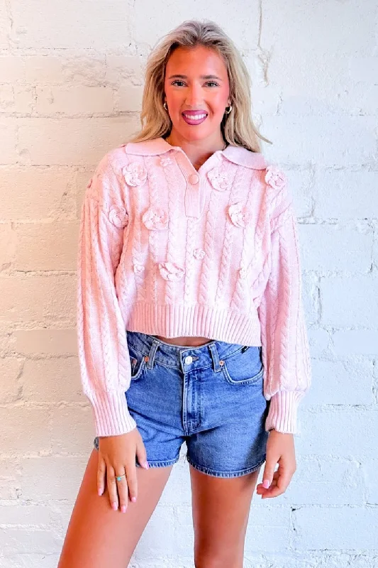 Top Brand Discounts Women's Seasonal Clothing Flower Deco Knit Sweater