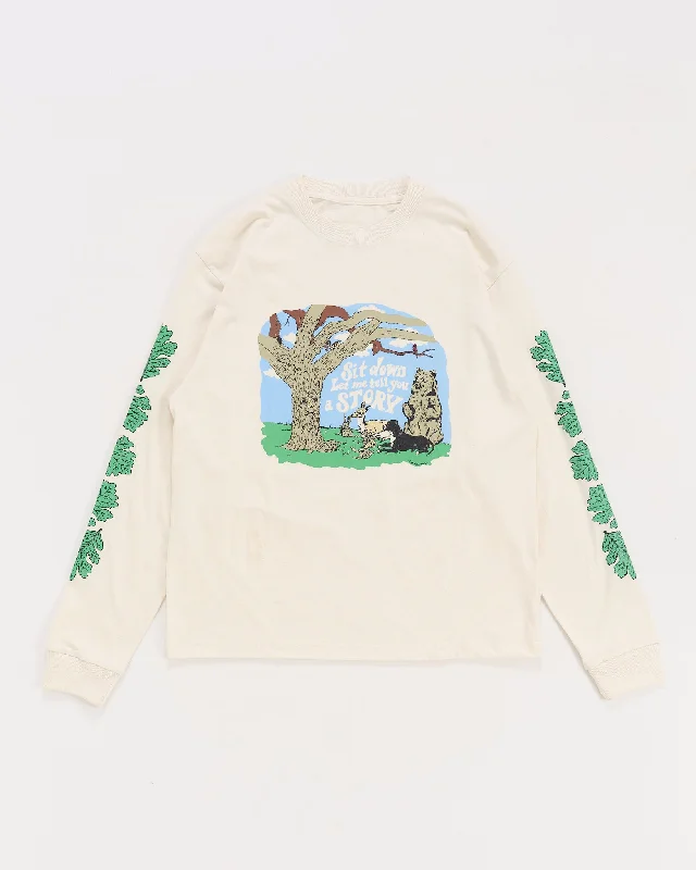 Women's Urban Fashion Grateful Tee LS - Ecru Tree Tales