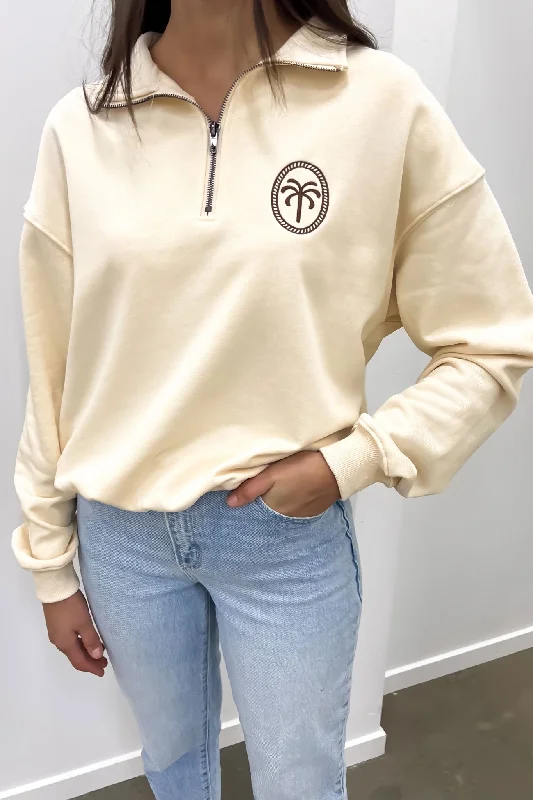 High End Designer Brands Discount Flash Sale On Stylish Outfits – Hurry Before It's Gone Maddy 1/4 Zip Jumper Cream
