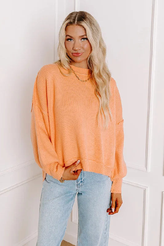 Additional Time-Limited Offers Timeless Women's Apparel Let's Take A Trip Knit Sweater in Nectarine
