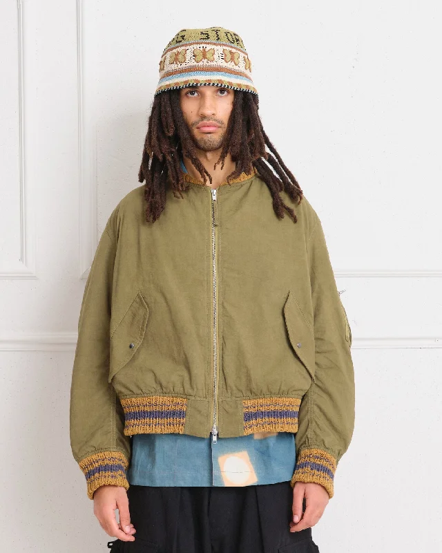 End Of Season Clearance Seed Bomber - Olive Wonky-Wear