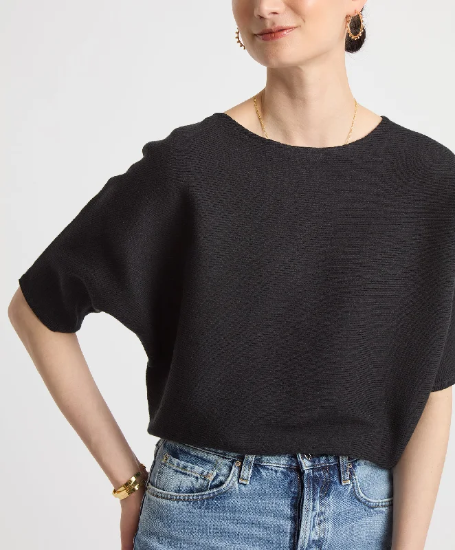 Designer Wear On Sale Ribbed Short Sleeve Pullover