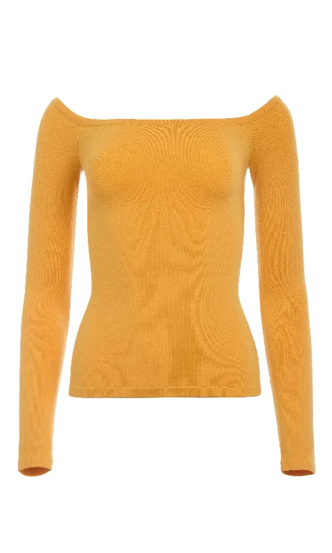 Seasonal Sale Josephina Knit Sweater in Yellow Merino Wool