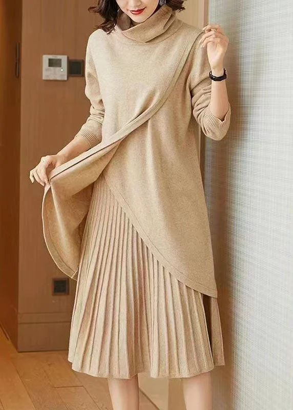 Alluring Design Two Piece Set Women Irregular Full Sleeve Knitted Pullover Top