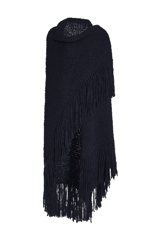 Fashionista Favorites Lauren Knit Wrap in Dark Navy Welfat Cashmere