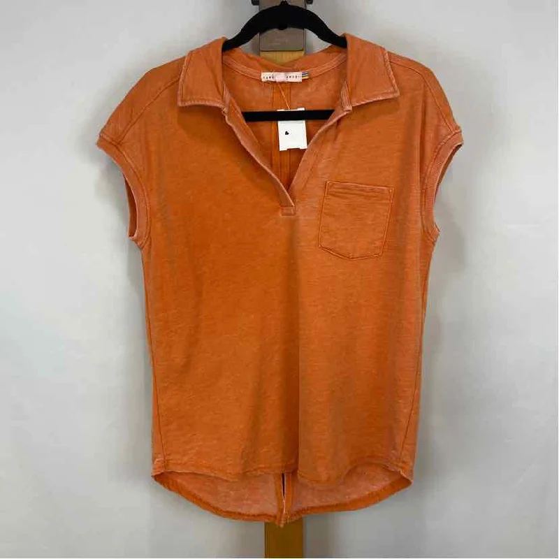 Feminine Elegance Jane & Dilancey Women's Size S Orange Heathered Short Sleeve Shirt