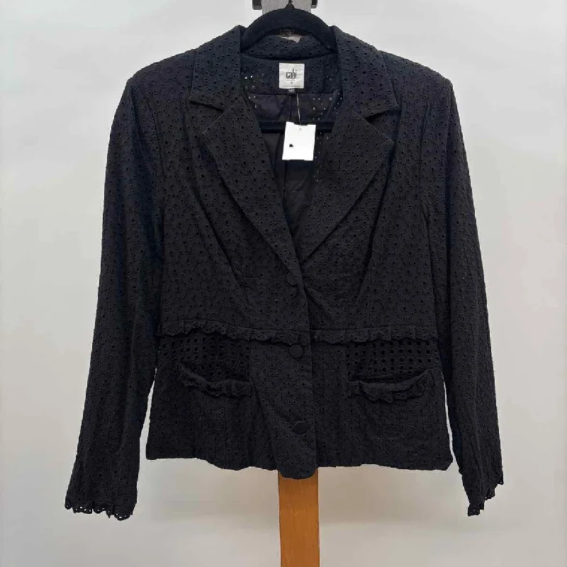 Dreamy Draping CABI Women's Size 6 Black Eyelet Jacket