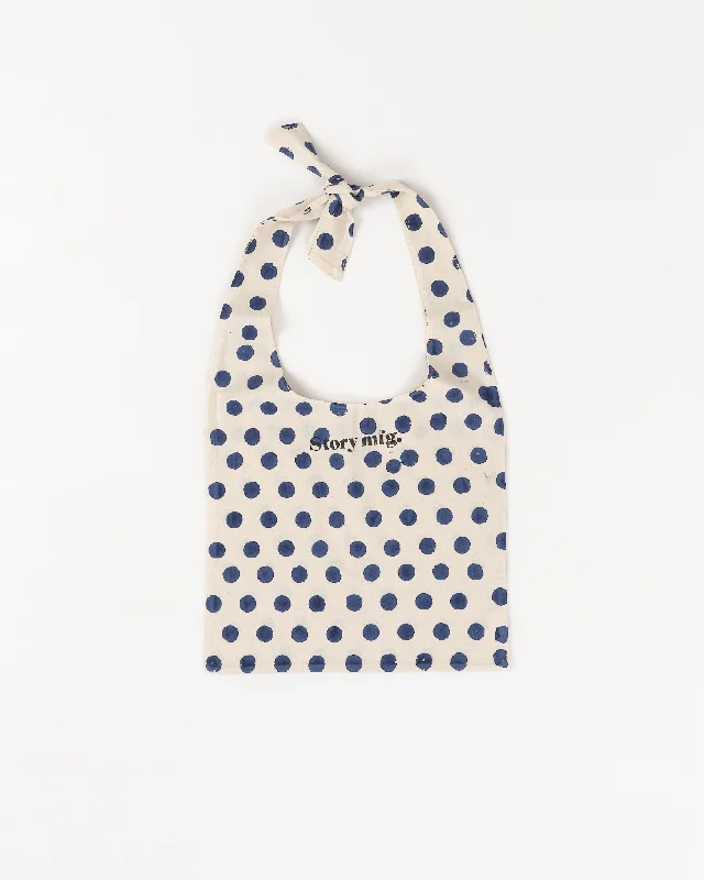 Vintage Look Shop Tote - Navy Polka