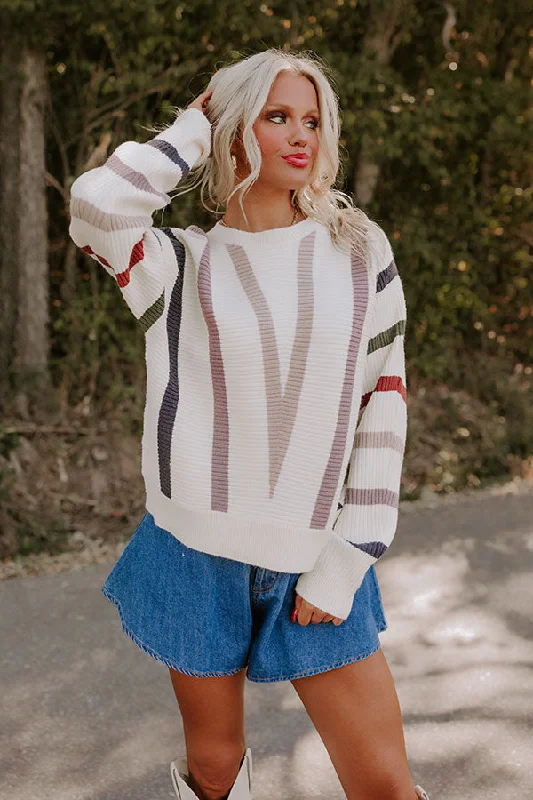 Classic Charm Women's Work Outfit Park Avenue Cutie Stripe Sweater