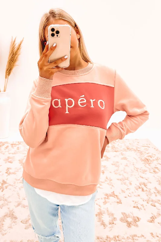 Brand Name Clothing Discount Extravaganza Women's Work Outfit Apero Panel Embroidered Jumper Rose Pink