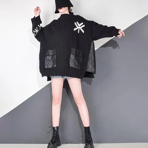 Premium Quality Garments Knitted Pattern Sweater Fashion New Women spring Sleeve Patchwork 2021 Winter Loose Elegant Minority Sweater Premium Quality Garments Knitted Pattern Sweater Fashion New Women spring Sleeve Patchwork 2021 Winter Loose Elegant Minority Sweater