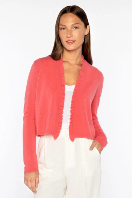 Limited Time Offers Kinross Cashmere Ruffle Trim Cardigan