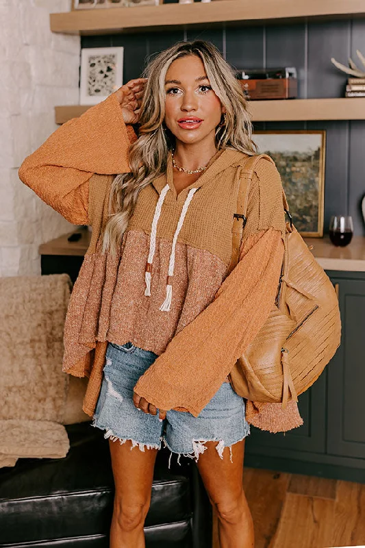 Alluring Design Women's Stylish Professional Apparel Pumpkin Spice Feels Knit Sweater in Camel