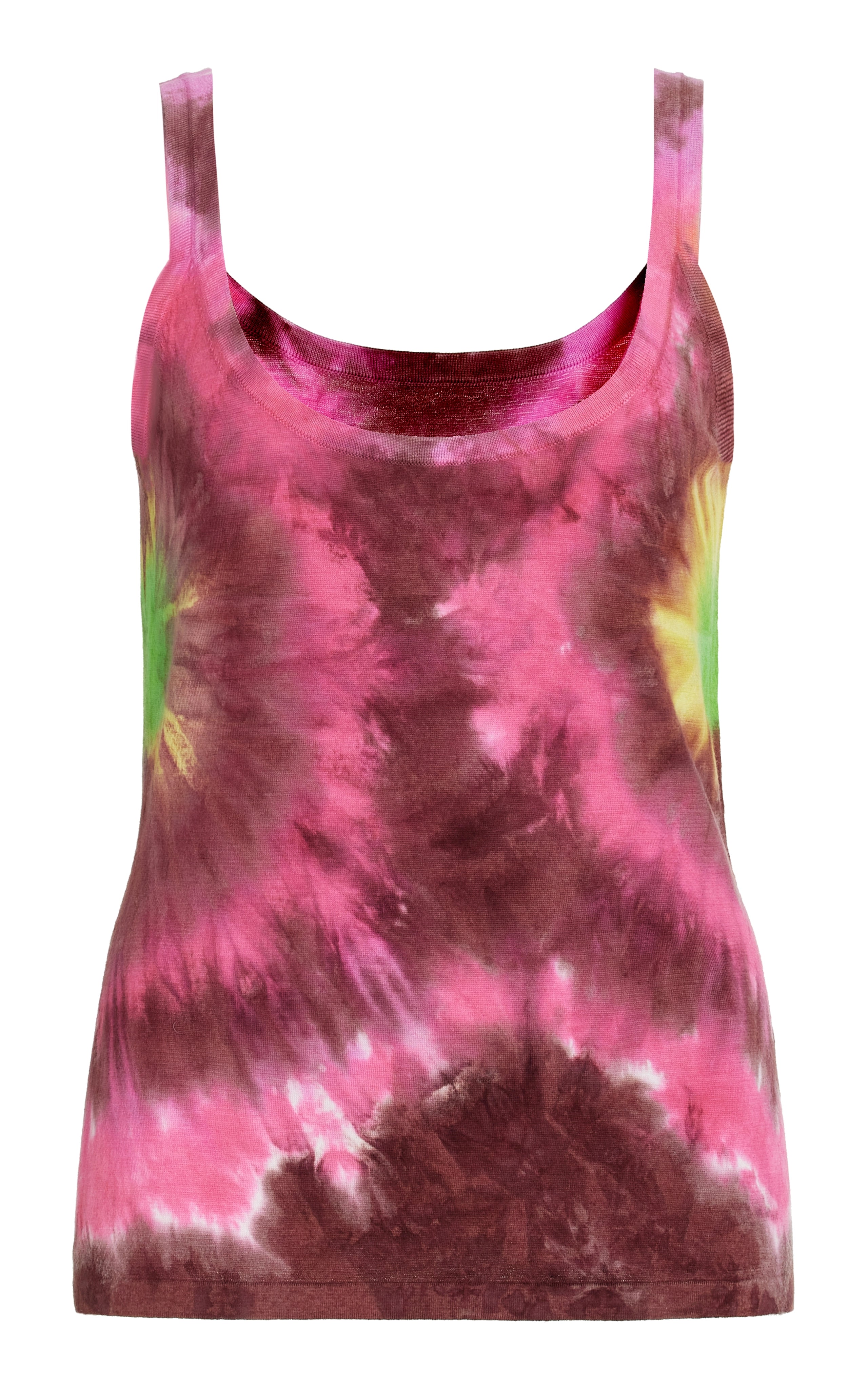 Sustainable Fashion Extravaganza Graham Knit Tank Top in Multi Tie Dye Cashmere