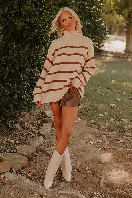 Feminine Allure Flash Sale On Fashion – Act Fast Cue The Chic Stripe Sweater in Iced Latte