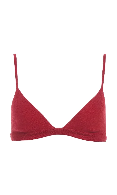 Evening Looks Carmen Knit Bra in Red Merino Wool