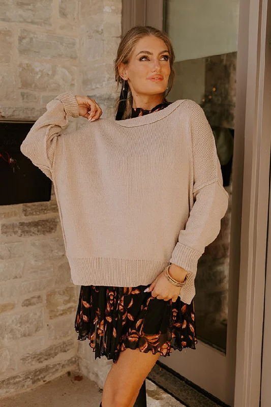 Classic Timeless Elegant Style Women's Athletic Clothes Mind Your Manners Knit Sweater In Taupe