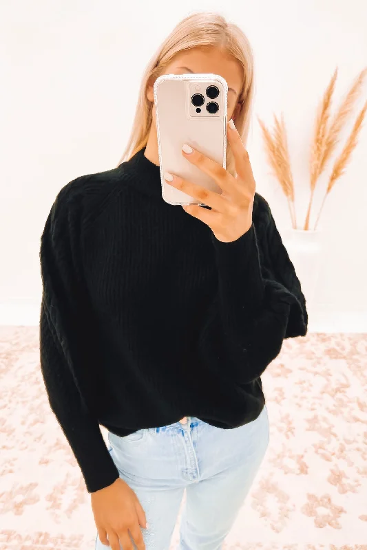 Lighten Up With Nordic Styles Women's Elegant Apparel Bailey Knit Sweater Black