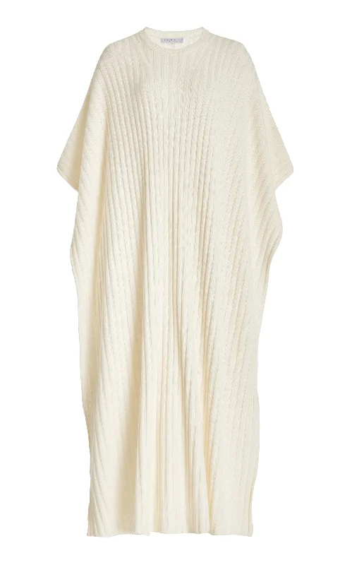 Flash Sales Taos Knit Poncho in Ivory Merino Wool Cashmere