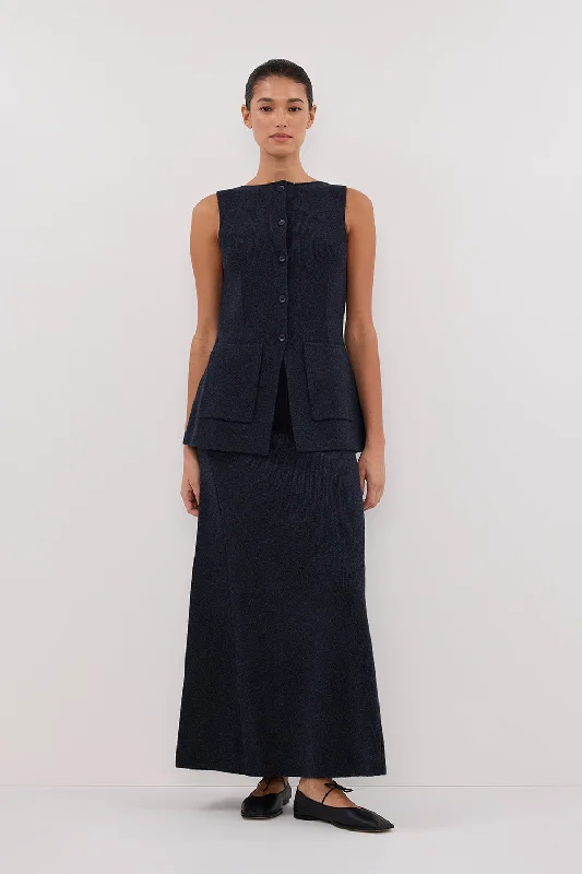 Disco - Inspired Retro Dance Look AVA INK LONGINE KNIT VEST 