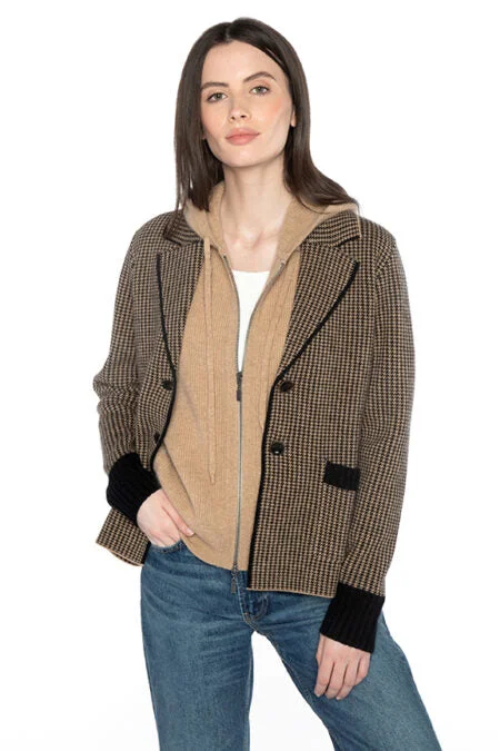 Additional Time-Limited Offers Kinross Cashmere Houndstooth Notch Cardigan