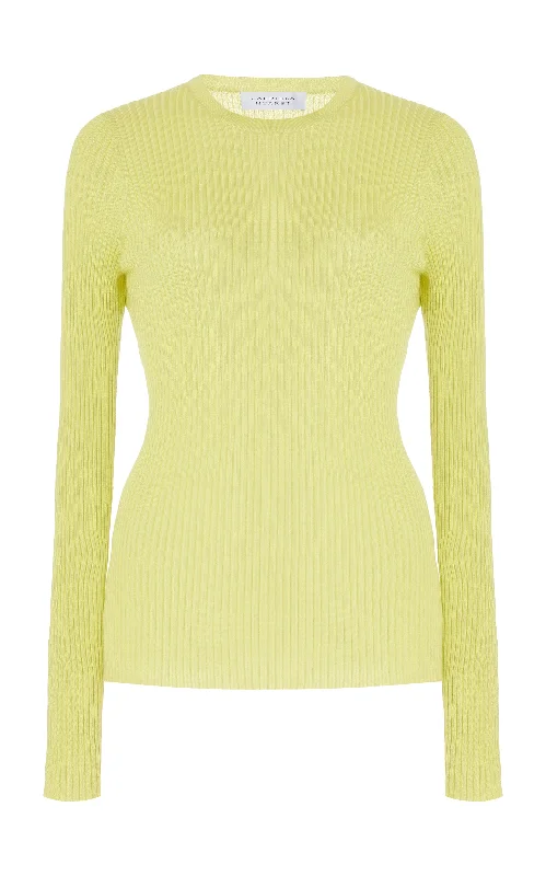 Trendy Clothing Sale Browning Knit Sweater in Lime Adamite Cashmere Silk