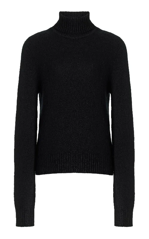 Limited - Edition Drops Madden Knit Turtleneck Sweater in Black Cashmere