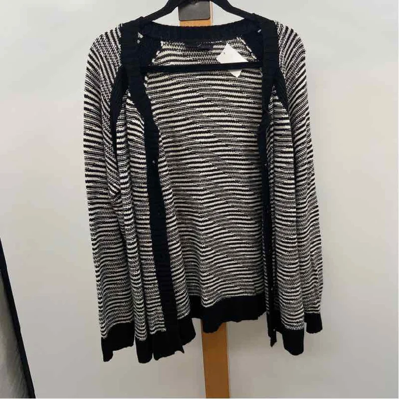 End Of Season Sale Lane Bryant Women's Size 18 Black Stripe Cardigan