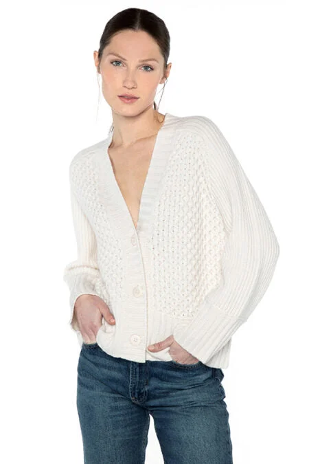 Hot Brand Discounts Kinross Cashmere Luxe Mixed Stitch Cardigan
