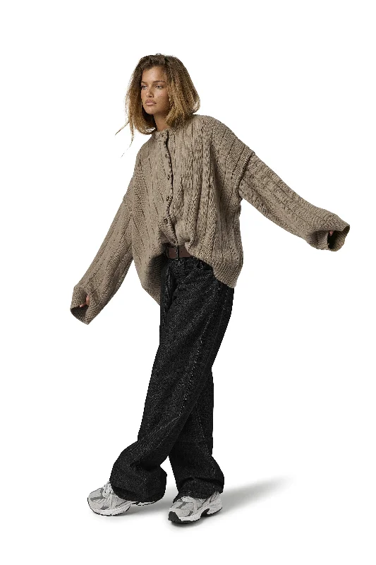 Fast Fashion Favorites Bryant Button Cardigan in Beige