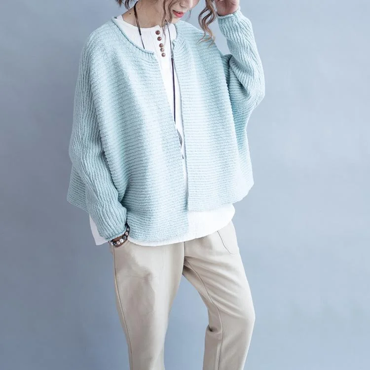 Effortless Everyday Wear Light blue knit cardigans womens short sweater coat cotton knit Effortless Everyday Wear Light blue knit cardigans womens short sweater coat cotton knit