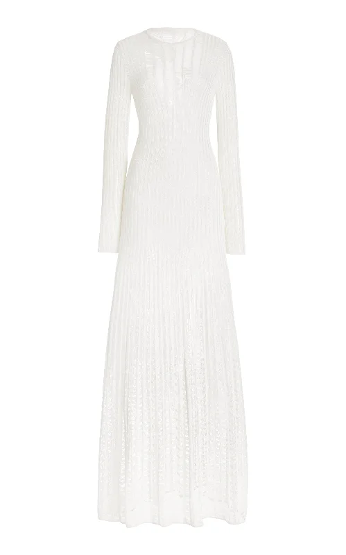 Gift Ideas Maia Knit Dress in Ivory Shappe Silk