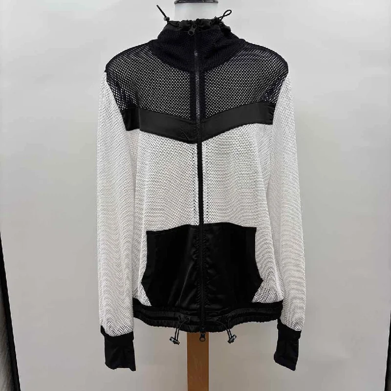 Classic Women's Fashion Blanc Noir Women's Size L Black mesh Jacket