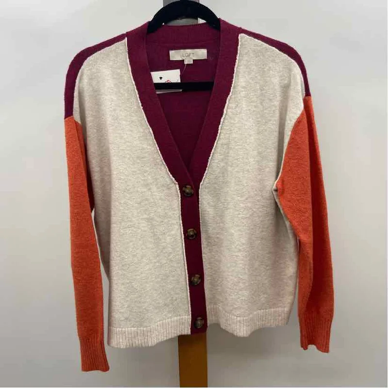 Get The Latest Trends Loft Women's Size S Tan Color Block Cardigan