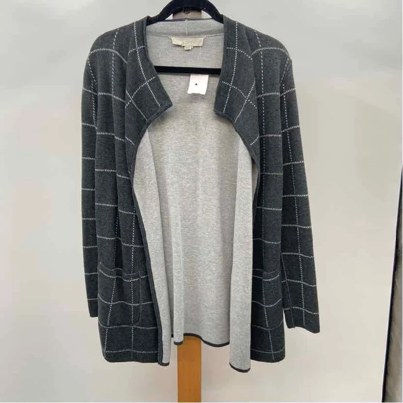 Women's Urban Fashion Loft Women's Size XS Gray Grid Cardigan
