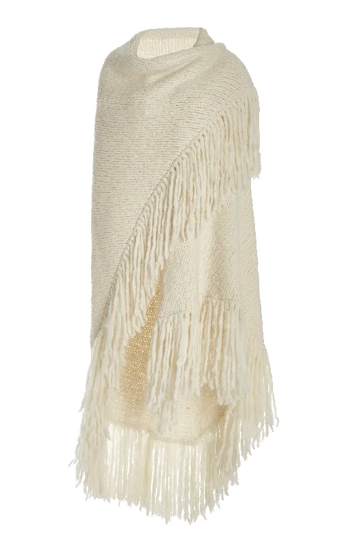Chic Outfits Lauren Knit Wrap in Ivory Welfat Cashmere