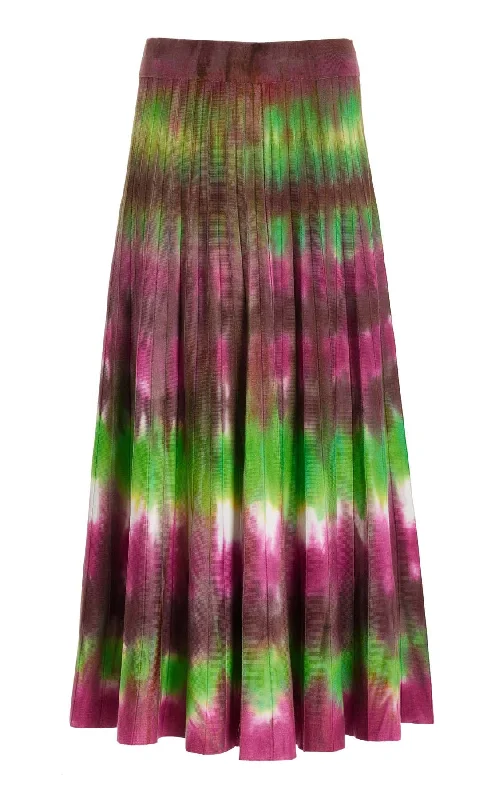 Trendy Threads Ella Knit Midi Skirt in Jewel Tie Dye Cashmere