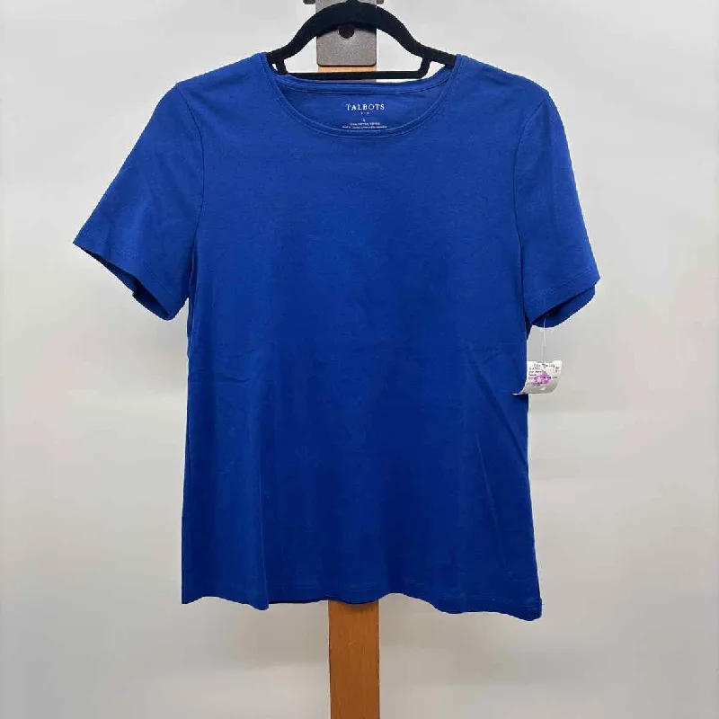 Tropical Island - Inspired Attire Talbots Women's Size L Royal Blue Solid Short Sleeve Shirt Tropical Island - Inspired Attire Talbots Women's Size L Royal Blue Solid Short Sleeve Shirt