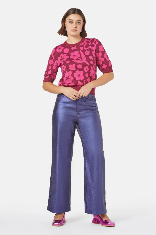 Urban Femme Streetwear Stencil Knit Top