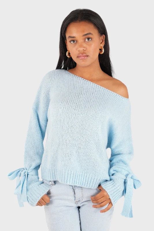Casual Chic "One shoulder" sweater blue