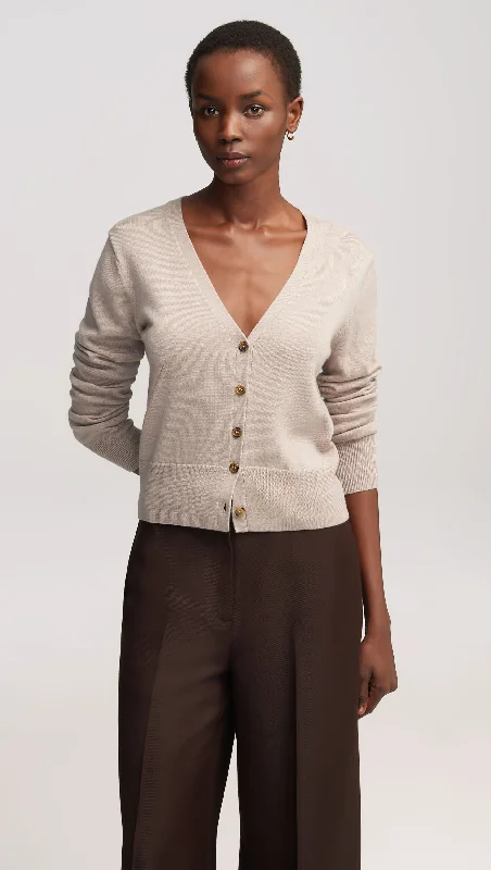Exclusive Sale Everyday Knit Crew Cardigan in Merino Wool | Beige