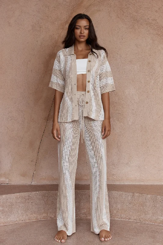 Contemporary Elegance ZANZIBAR PANT - SAND/WHITE