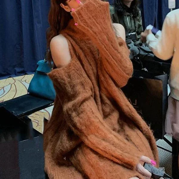 Romantic Detailing Goddess Fan Casual Style 2020 Winter Sexy Style Minority Dress