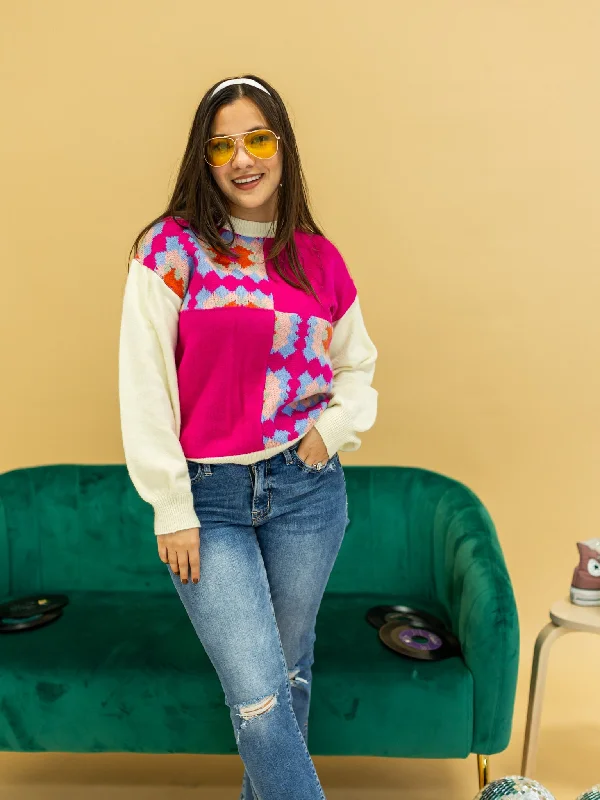 Sophisticated Outfits Limited-Time Clothing Sale – Grab Your Favorites Today Groovy Granny Square Sweater