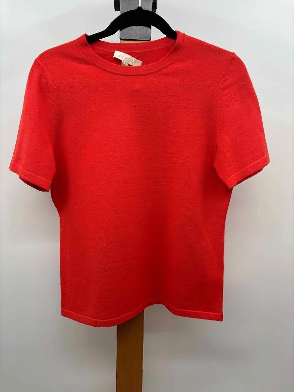 Valentine's Special Etcetera Women's Size S Orange Solid Short Sleeve Shirt