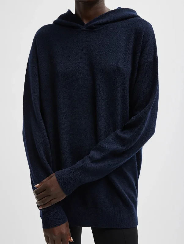 Athleisure Wear Promotion Washable Cashmere Easy Men's Hoodie in Navy