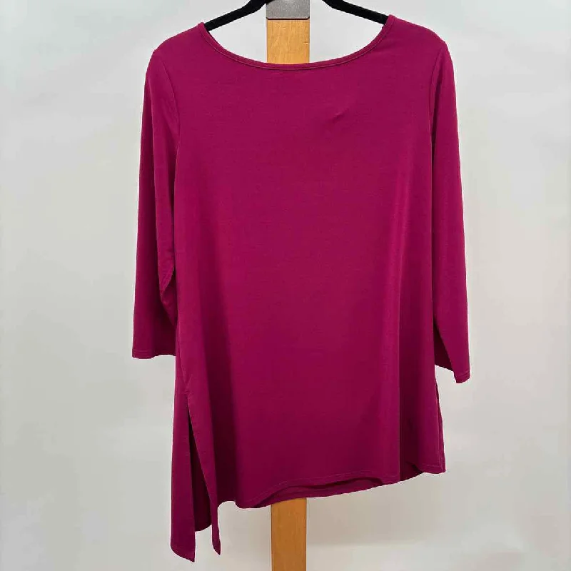 Trendy Threads Susan Graver Women's Size M Magenta Solid Tunic