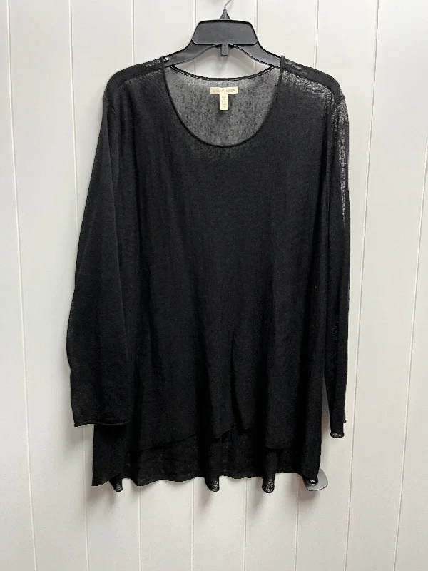 Feminine Charm Black Sweater Eileen Fisher, Size L