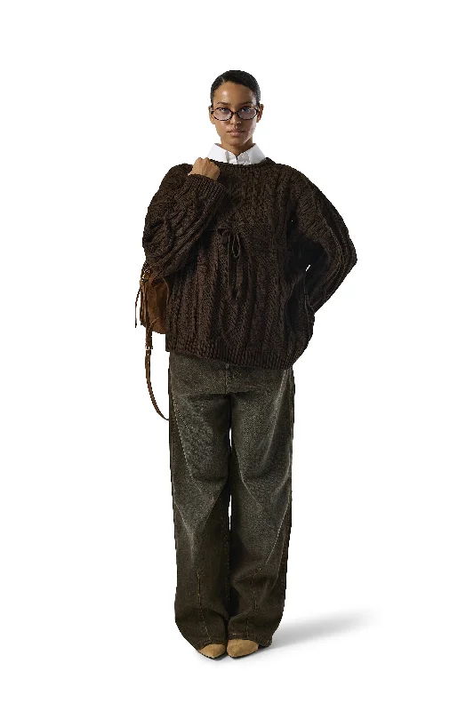 Quick Grab Deals Ribbon Cable Knit Sweater